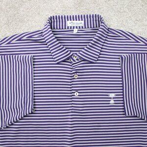 Peter Millar Polo Shirt Mens2XL Purple/White Summer Comfort Golf Short Sleeve